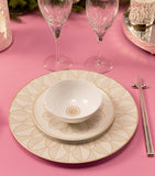 Christofle Malmaison porcelain rice bowl 12cm with platinum floral design (British brand)