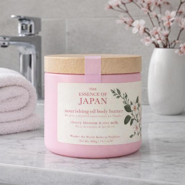 Wanderflower cherry blossom rice milk body butter 400g (British brand)