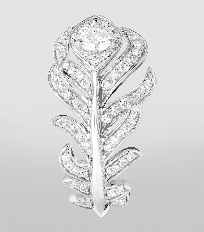 Boucheron Plume de Paon ring white gold diamond, UK version