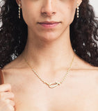 Jade Trau Lola Line yellow gold diamond necklace - British product
