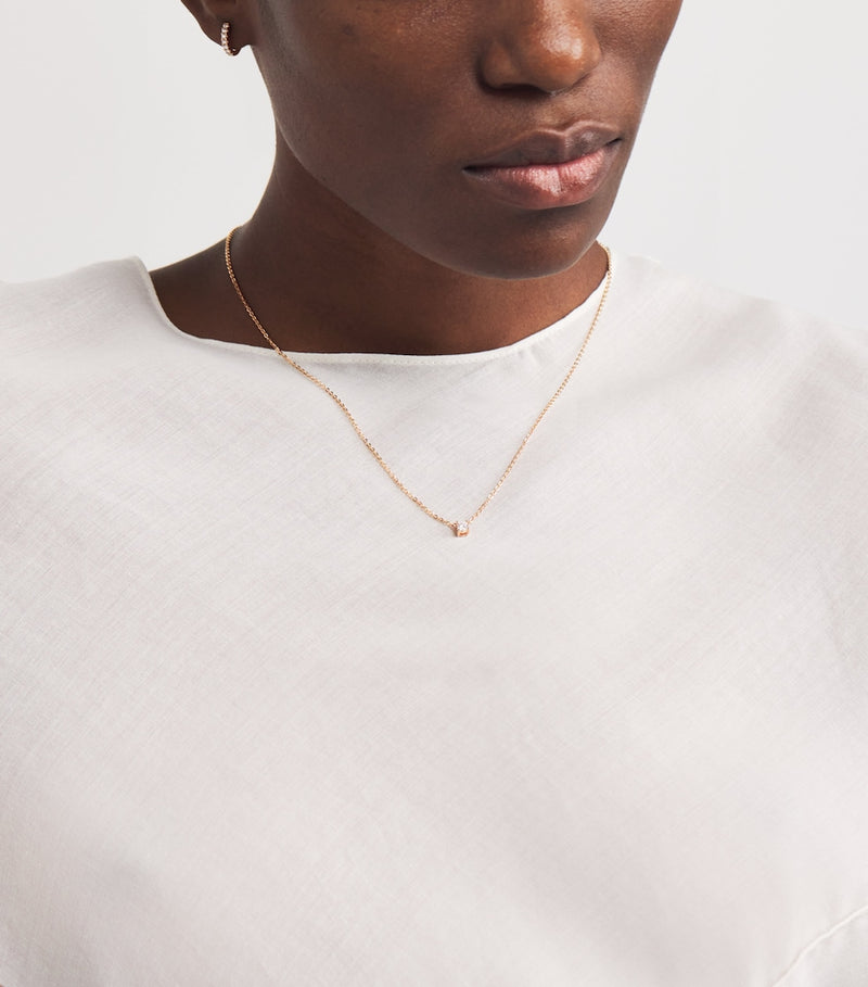 Harrods rose gold and diamond necklace 0.25ct, imported from the UK