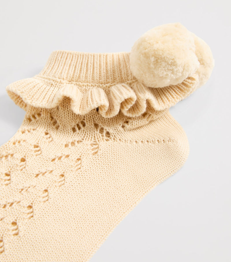 Valentino cotton-blend pom-pom socks (British brand)