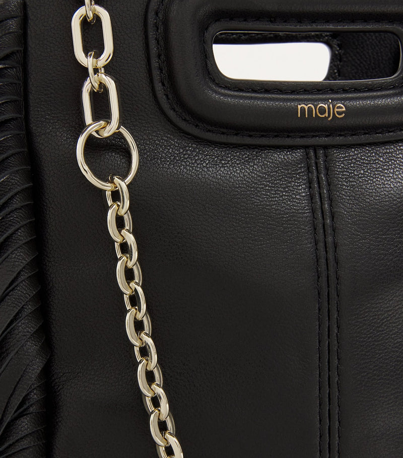 Maje mini leather 'M' top-handle bag (British brand)