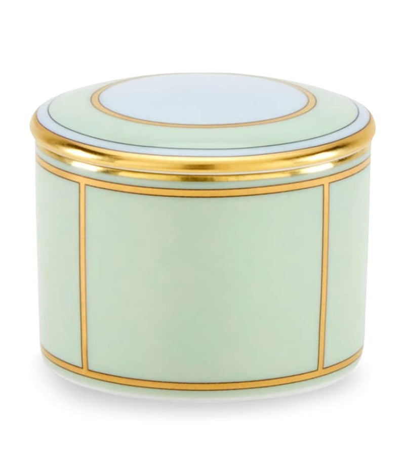 GINORI 1735 porcelain trinket box verde, UK version