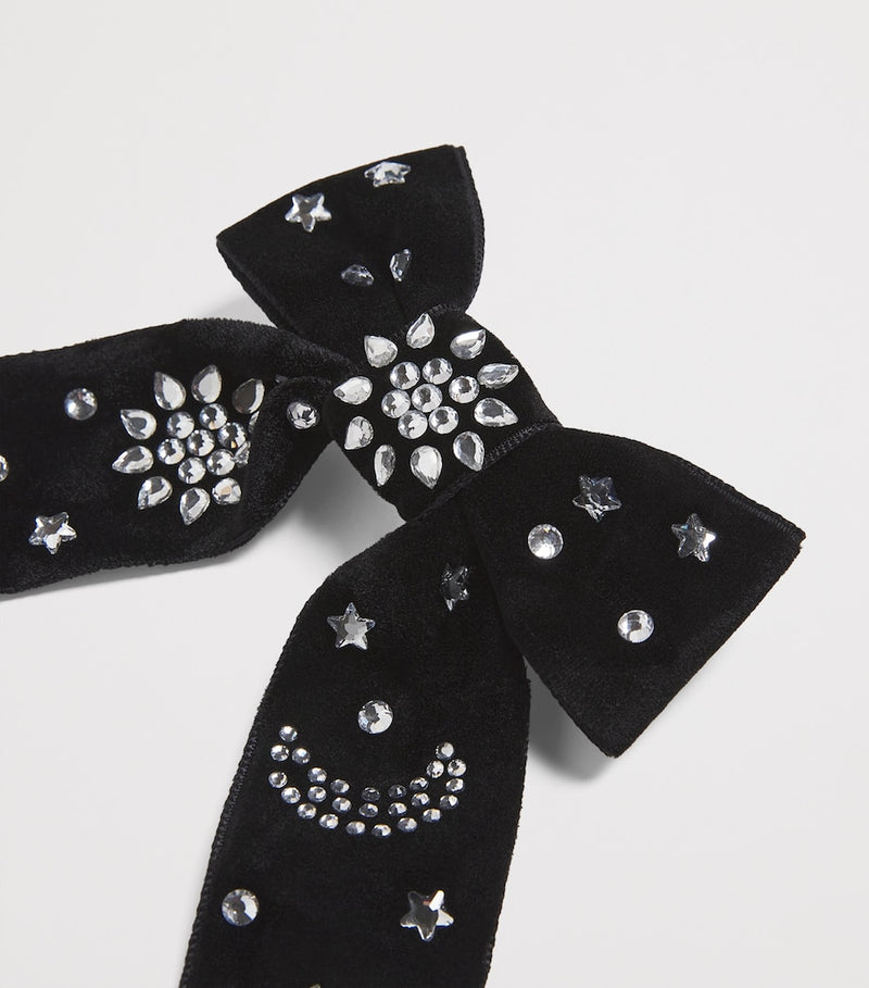 Tartine et Chocolat velvet hair bow with crystal starry night embellishments (British brand)