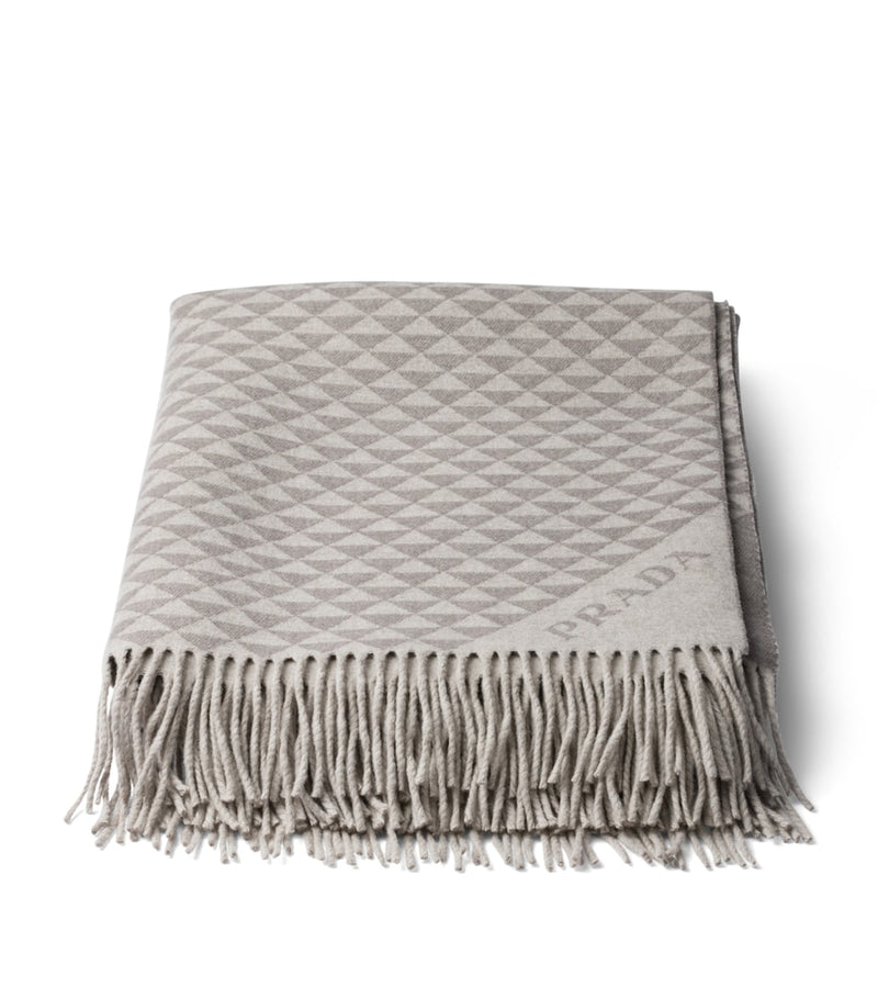 Prada Symbole Wool-Cashmere Throw, imported from the UK