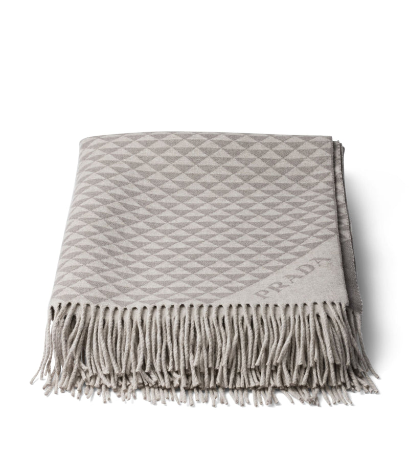 Prada Symbole Wool-Cashmere Throw, imported from the UK