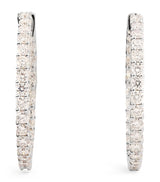 Harrods Harrods White Gold and Diamond Hoop Earrings 2.00ctw- Buy online at McGrocer