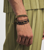 Nialaya gold-plated tiger eye and onyx beaded bracelet, UK version