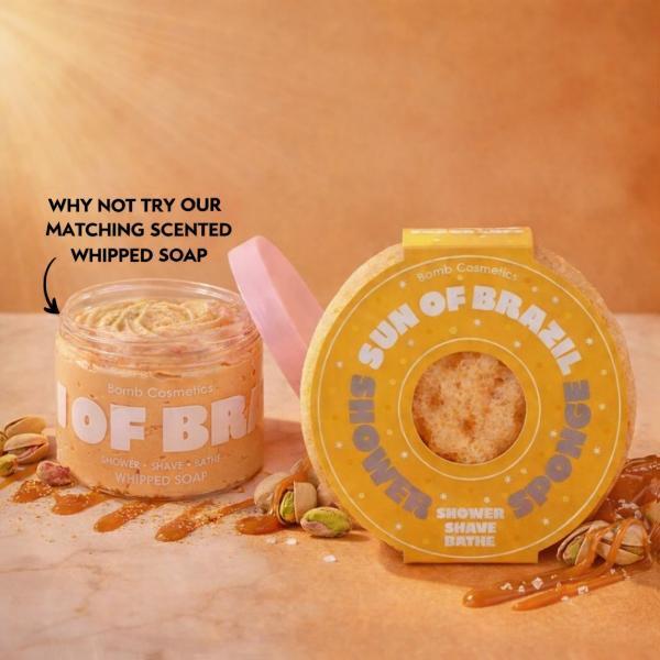 Bomb Cosmetics Sun of Brazil Body Buffer exfoliating sponge (British brand)