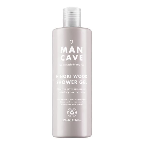 ManCave Hinoki Wood Shower Gel 500ml, imported from the UK