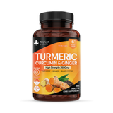 Holland & Barrett New Leaf Products Turmeric Curcumin & Ginger Food Supplement Tablets 365 Tablets- Buy online at McGrocer
