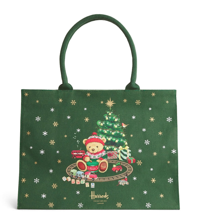Harrods medium Christmas Bear tote bag (British brand)