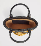 Schiaparelli Face bucket bag with wicker calfskin and gold-plated details, UK version