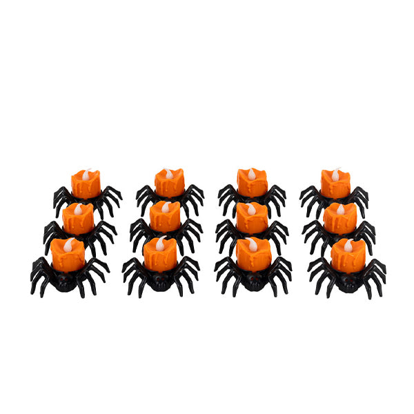 Livingandhome Halloween spider LED candles set of 12, UK version