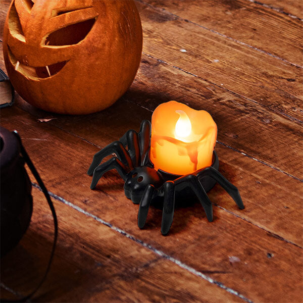 Livingandhome Halloween spider LED candles set of 12, UK version