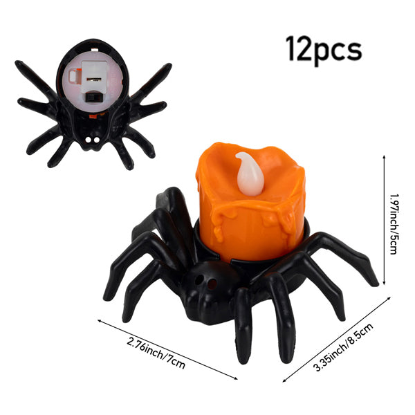 Livingandhome Halloween spider LED candles set of 12, UK version