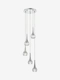 Dar Lighting Lyall 5-light pendant cut glass shades, UK version
