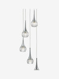 Dar Lighting Lyall 5-light pendant cut glass shades, UK version