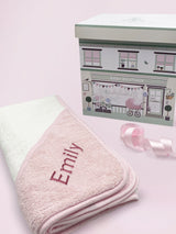 Next Babyblooms Personalised 100% Cotton Luxury Hooded Baby Towel with Pink Hood 75cm x 75cm- Buy online at McGrocer