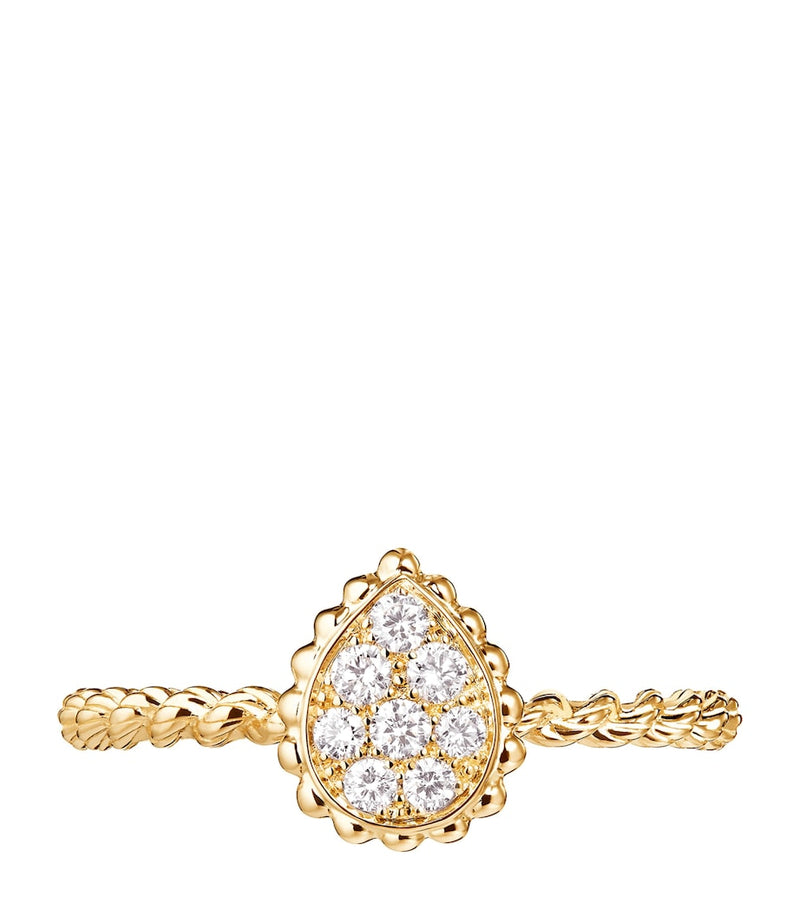 Boucheron Serpent Bohème yellow gold diamond ring, imported from the UK