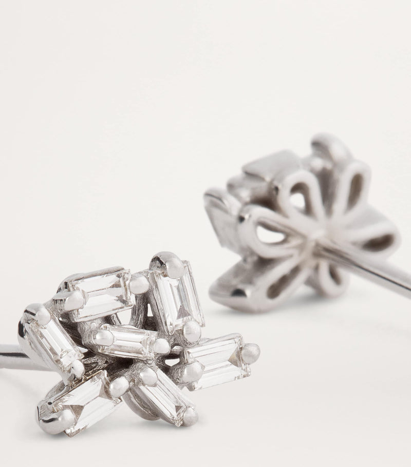 Suzanne Kalan diamond cluster stud earrings, imported from the UK