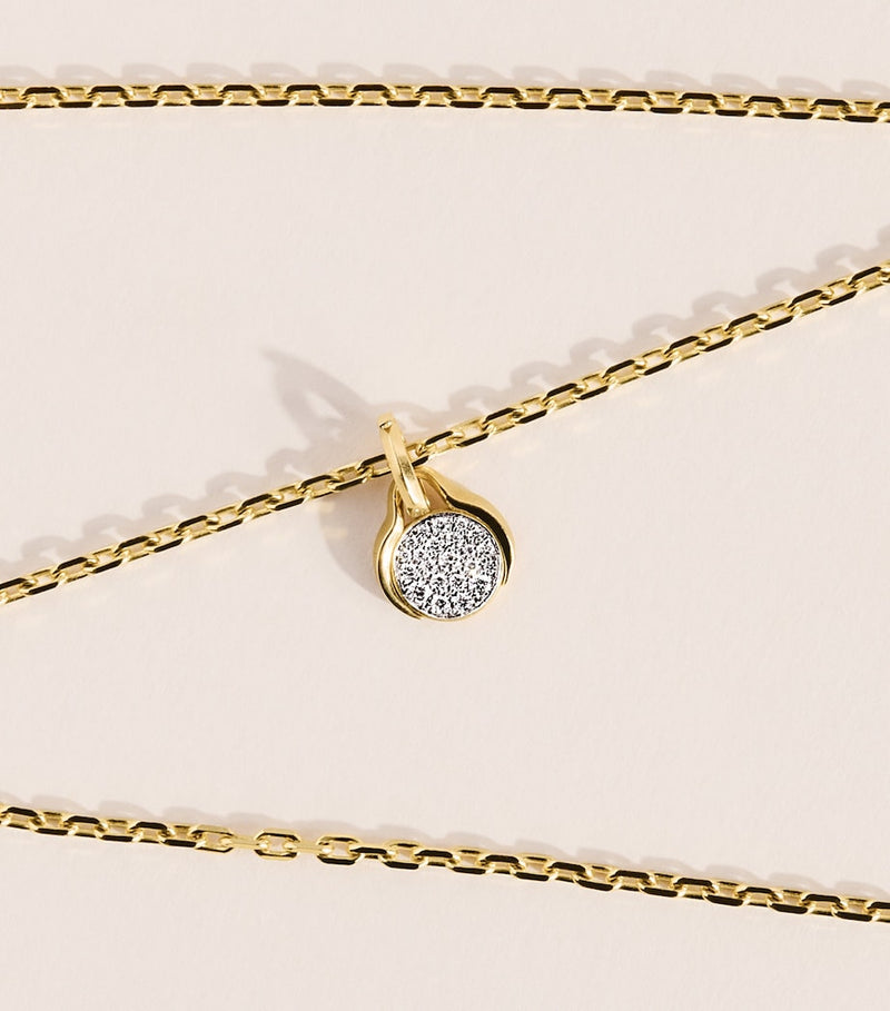 Jade Trau mini yellow gold diamond pavé charm - British product