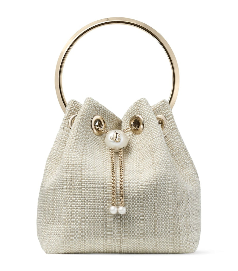 Jimmy Choo Bon Bon woven top-handle bag - British product
