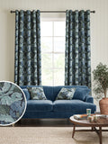 William Morris Acanthus indigo blue curtains, imported from the UK