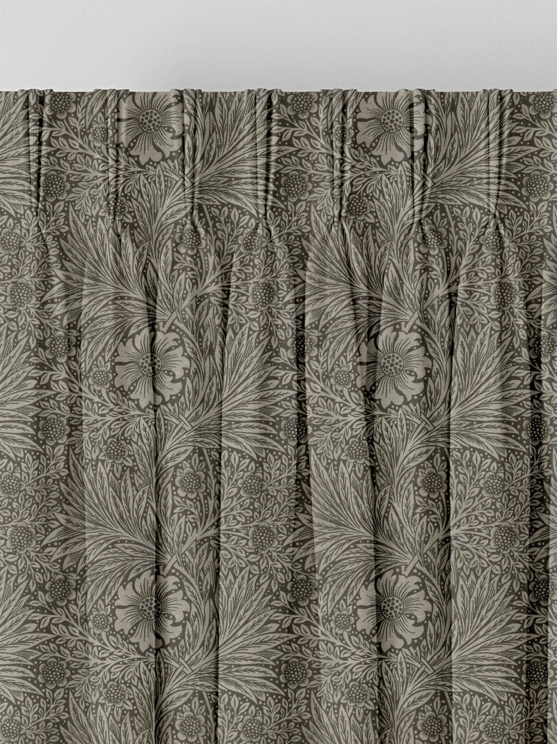 William Morris At Home Iron Grey Marigold velvet curtains, UK version