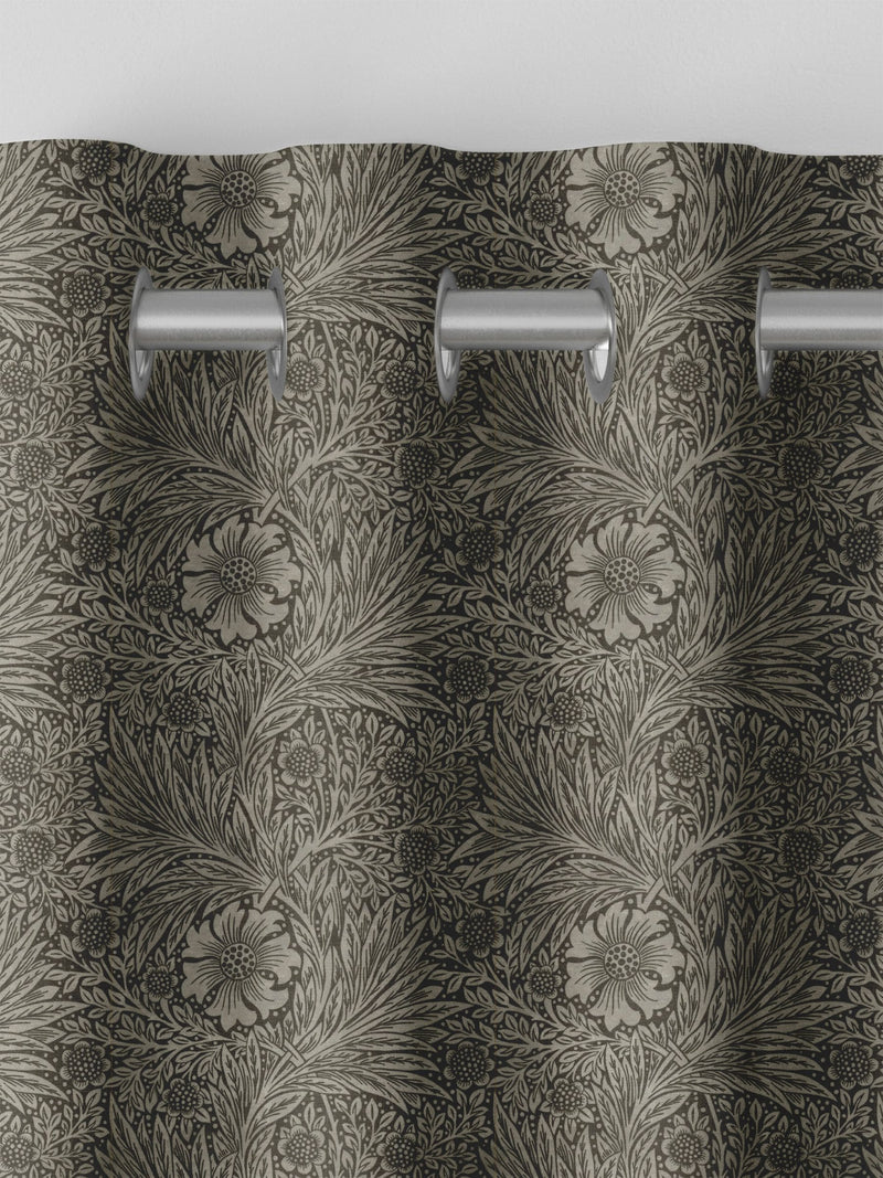 William Morris At Home Iron Grey Marigold velvet curtains, UK version