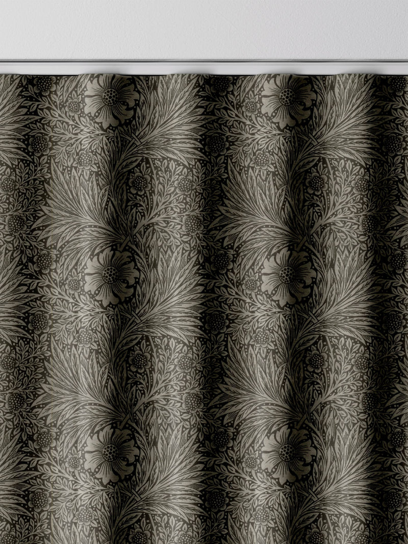 William Morris At Home Iron Grey Marigold velvet curtains, UK version