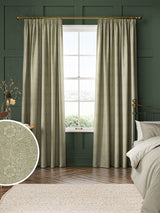 Next William Morris Nettle Green Marigold Woven Made to Measure Curtains- Buy online at McGrocer