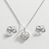Argos Revere Silver Cubic Zirconia Heart Pendant and Earrings Set- Buy online at McGrocer