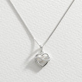 Revere silver cubic zirconia heart pendant and earrings set, imported from the UK