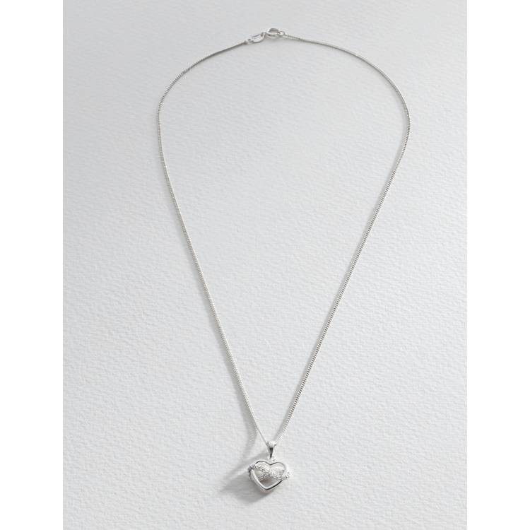 Revere silver cubic zirconia heart pendant and earrings set, imported from the UK