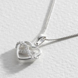 Revere silver cubic zirconia heart pendant and earrings set, imported from the UK