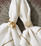 Joanna Buchanan coral shell napkin rings set 4 - British product