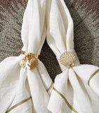 Joanna Buchanan coral shell napkin rings set 4 - British product