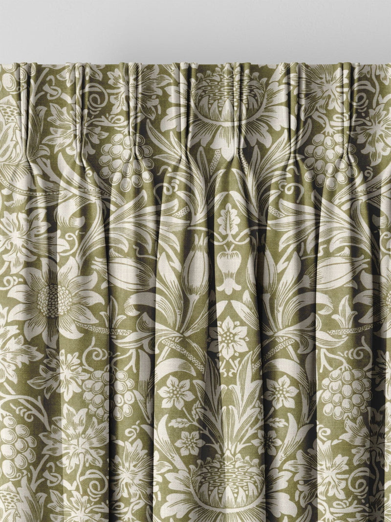 William Morris curtains Artichoke Green Sunflower design (British brand)