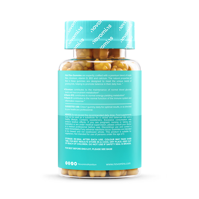 Novomins Kids Fibre Orange 30 Gummies (British brand)