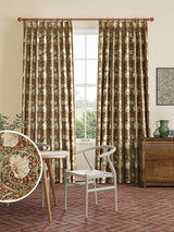 Next William Morris At Home Green Pimpernel Velvet Made to Measure Curtains- Buy online at McGrocer