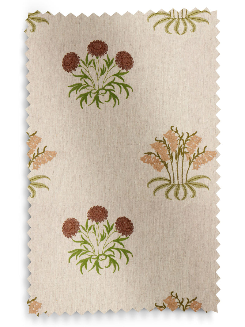 William Morris natural Lily Flower embroidered curtains, imported from the UK