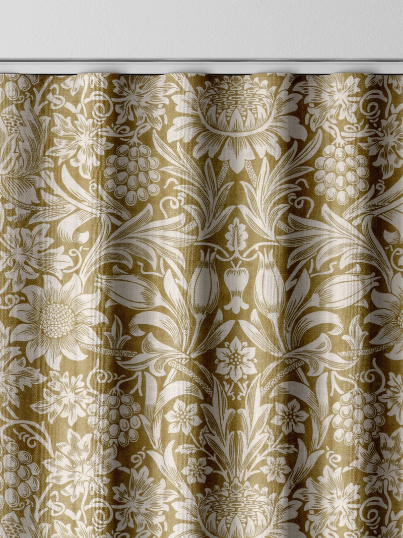 William Morris ochre yellow Sunflower curtains made to measure, imported from the UK