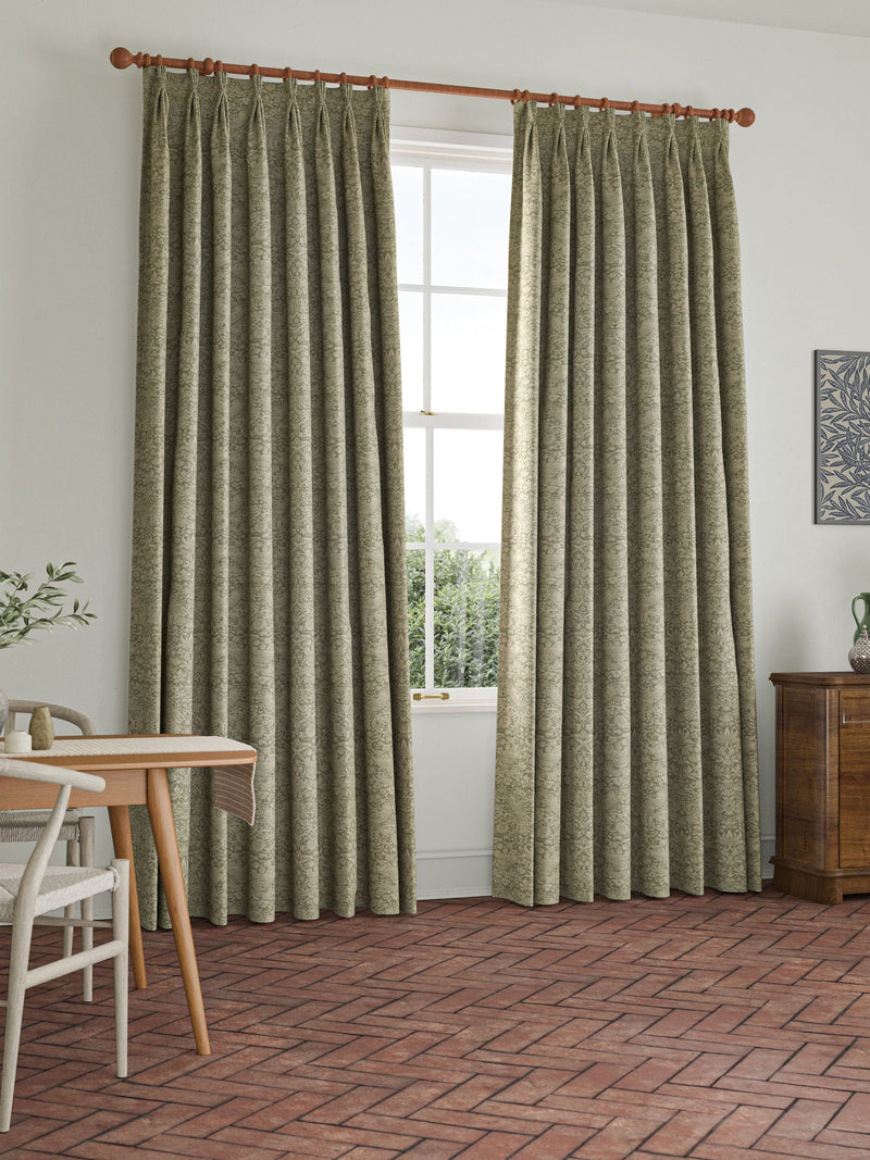 William Morris curtains green Strawberry Thief made-to-measure, imported from the UK
