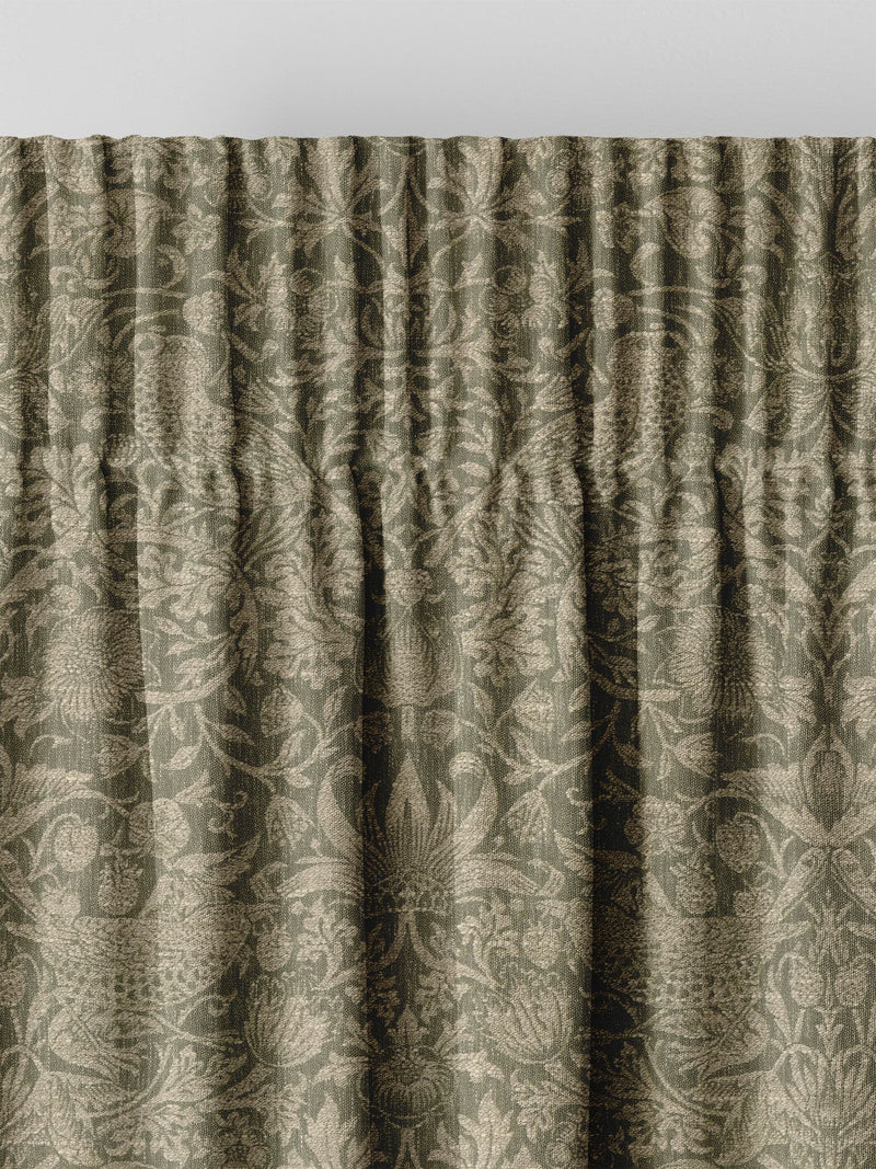 William Morris curtains green Strawberry Thief made-to-measure, imported from the UK