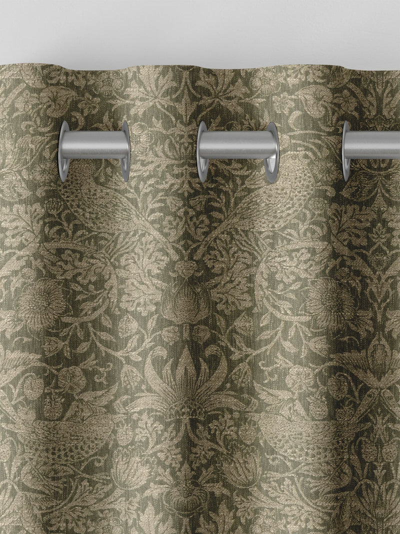 William Morris curtains green Strawberry Thief made-to-measure, imported from the UK