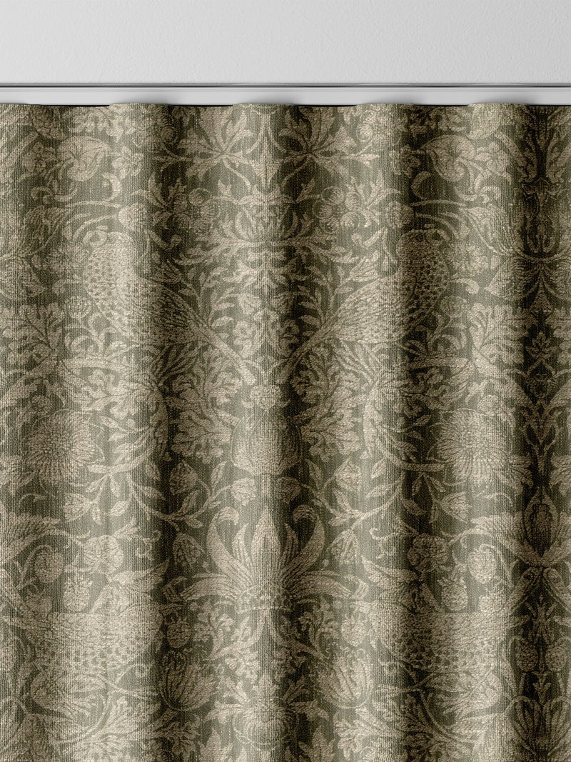 William Morris curtains green Strawberry Thief made-to-measure, imported from the UK