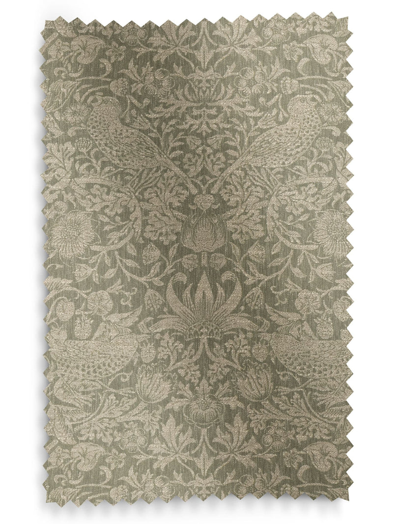 William Morris curtains green Strawberry Thief made-to-measure, imported from the UK