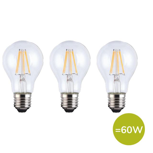 TCP Classic LED Clear Screw 60W Light Bulbs   3 per pack GOODS M&S
